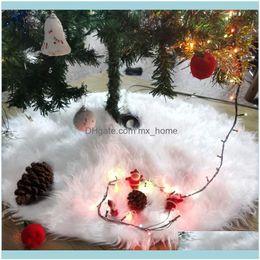 Decorations Festive Party Supplies Home & Gardenwhite Decor Fabric Round Plaid Christmas Tree Skirt Decoration Xmas Floor Rug Mat Er 90Cm Dr