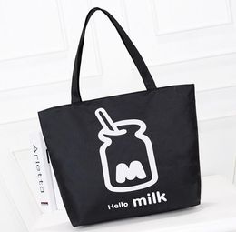 Hot Sale Outdoor Shopping Cartoon Printing Shoulder Bag Beach Tote Canvas Large Capacity Daily Casual Cute Zipper Closure Fashion Handbag