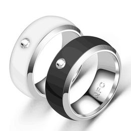 8MM Unique Design Mobile Phone Smart Access Control Ring Stainless Steel NFC Rings for Men Women Factory Price