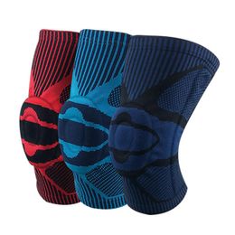 Elbow & Knee Pads Sports Brace Knitted Silicone Padded Training Volleyball Patella Supports Pro Basketball Protectors