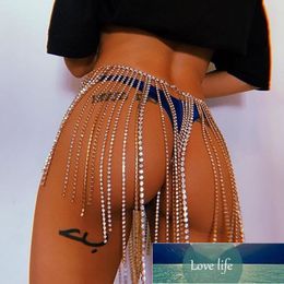 Sexy luxury Rhinestone long tassel navel waist chain skirt chain jewelry lady crystal body chain belly dance jewelry gift Factory price expert design Quality