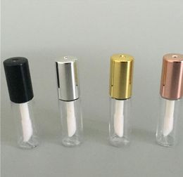 1.2ML Empty Transparent Plastic Lip Gloss Tubes Lip Tube Lipstick Mini Sample Cosmetic Container With Rose Gold Cap