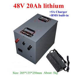 Steel case 48v 20ah lithium Li-ion battery pack with bms 13s for 48V 1000W 1500W ebike ,e bicycle,scooter +5A Charger