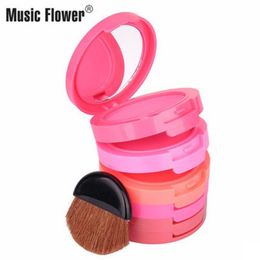 -Blush Music Fleur Brand Professionnel Maquillage 5 en 1 Couleurs Maquillage d'eau Maquillage Causse de maquillage Palette Poule de Cosmétique