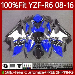 Injection Blue black Mould Fairings For YAMAHA Body YZF R 6 YZF R6 600 YZF-R6 YZF600 08-16 99No.90 600CC YZFR6 08 09 10 11 12 YZF-600 2008 2013 2014 2015 2016 OEM Bodywork