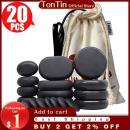 20pcs/set Hot Stone Massage Set with Heater Health Care Lava Basalt round massage tool Stones back pain relieving