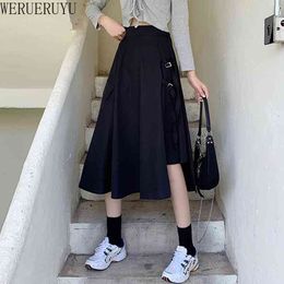 WERUERUYU Women Long Skirt Black High Waist Tight Maxi Skirts Club Party Wear Elegant Pencil Skirt Casual Skirts 210608