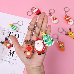 Santa Claus keychain Men and Women Christmas Gift Pendant Couple key Ring Ornaments Cartoon keyring