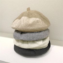 Berets Han Edition Hat Women The Spring And Autumn Period Retro Beret Japanese Literary Artist Joker Buds In England Cap