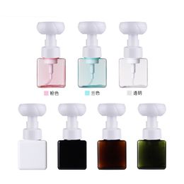 250 450 650ml foaming soap pump flower foam hand wash sanitizer empty plastic dispenser bottle square