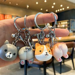 Cute Key Chain Wholesale Creative Little Yellow Duck Resin Doll Couple Diy Female Cartoon Mobile Phone Pendant Keychain Pouch G1019