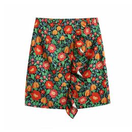 Skirts Bohemian Floral Print Skirt Ruffles Fashion A Line Lady Casual High Waist Bodycon Mini Women Summer 2021 Jupe Femme
