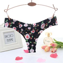 Invisible Seamless Underwear Flower Print Panties Briefs Women Sexy Panties Thong G Strings T Back Lingerie Women Clothes will and sandy
