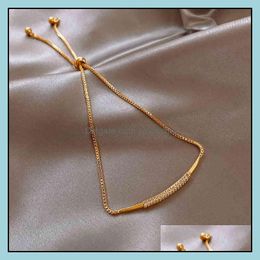 Charm Bracelets Jewellery Bracelet Gold Real Electroplating East Gate Bamboo Fashion Wrist Friend Simple Drop Delivery 2021 5Xf7H