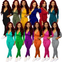 Womens Fashion Autumn Two Piece Set tracksuits Women Long Sleeve Hooded Sporty Jackets leggings Sets Workout Stretchy Outfits Clothes Clothing