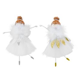 Christmas Plush Angel Pendants Decorations Xmas Tree Hanging Ornament Decorative Dancing Girl Doll Home Party Decor XBJK2111