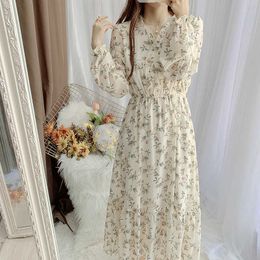 Mozuleva V-neck Floral Chiffon Dress Women Korean Japanese Trendy Office Lady Dresses 210706