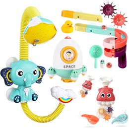 1pcs Swimming Water Toys Summer Play Game Baby Bath Bathroom Faucet Shower Electric Spray For Children 210712