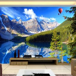 Custom Murals 3D Home Decor Snow Mountain Lake Nature Landscape Wall Painting Wallpapers