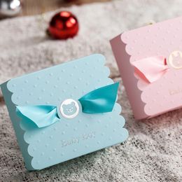 Gift Wrap 10/20/50pcs Cardboard Boxes For Packaging Baby Shower Gifts Guests Children Birthday Dividers Blue Pink Chocolate Box