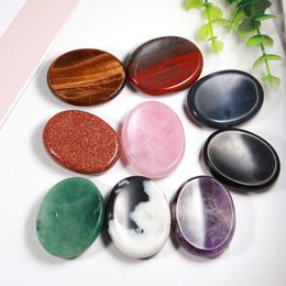 Worry Stone Thumb Gemstone Artware Natural Rose Quartz Healing Crystal Therapy Reiki Treatment Spiritual Minerals Massage Palm Gem 45mm*35mm