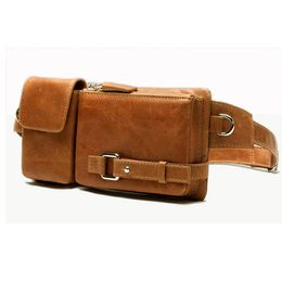 Fashion Genuine Leather waist Pack men Waist Bag Leather Fanny Pack belt bag bum bag money belt waist pouch molle pochete