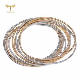 Memory Spring Wire Bracelets Women Men Fun Bracelet 19cm Length Steel Wrap Bangle Jewellery Accessory 3 Pieces Sale Q0719