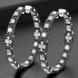 Hoop & Huggie SISCATHY Charms Elegant Big Statement Earrings For Women Trendy Cubic Zircon Wedding Bridal DUBAI Fashion Jewellery