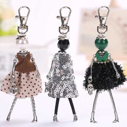 YLWHJJ brand Doll baby Handmade Cute black keychain for Women Car Pendant hot Girl Statement fashion Jewellery hot Bag key chains G1019