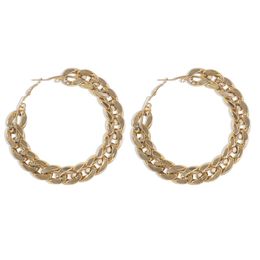 Hoop & Huggie Exaggerated Personality Big Circle Chain Earrings For Women Party Statement Jewellery Vintage Golden Colour