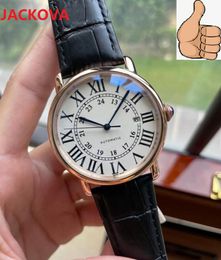 Roman numerals mechanical automatic watch classic men's Day-Date watch 42mm genuine cow leather Ceramic Sapphire hip hop cool WristWatches montre de luxe