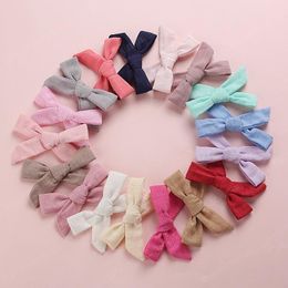 Solid Colour Bow Hairclip For Baby Girls Kids Hairpins Barrettes Headwear Infant Toddler Headbands Hair Accessories Children