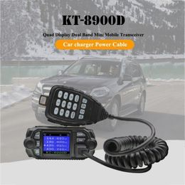 KT-8900D Walkie Talkie 25W VHF UHF Radio mobile 2 Way Quad Display Dual Band Mini voiture KT8900D UV BAND1