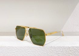 Gold Green Sunglasses 1012s Sunnies Square Shape Metal Frame Fashion Sun Glasses Lunettes de soleil UV protection with Box