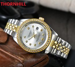 Full Diamonds Ring Quartz Movement Watch 40mm Women Men Full Stainless Steel Wristwatch Montre De Luxe Gifts