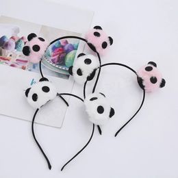 Süße nette Panda Kopfbänder Mode Thin Plüsch Haarband Stirnband Frauen Mädchen Cartoon Hair Hoop Geburtstagsfeier Haarschmuck