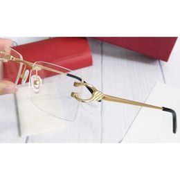 2021 Fashion selling glasses frame 18k frame gold-plated ultra-light optical glasses legs for men business style eyewear top quality with box