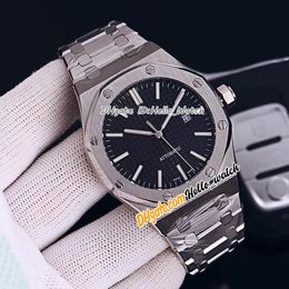 New 41mm 15400ST.OO.1220ST.01 Miyota 8215 Automatic Mens Watch Black Texture Dial Stainless Steel Bracelet Watches Sport Hello_Watch E154(7)