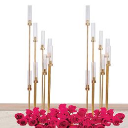 Factory wholesale event wedding party background display shiny gold walkway pillar pedestal stand senyu445