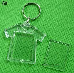 700pcs Clear Acrylic Plastic Blank Keyrings Insert Passport Photo Frame Keychain Picture for Party Gift