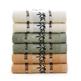 patterned towels Canada - Bamboo Fiber Pattern Towel Jacquard Letter Towels Thick Face Soft Washcloth Solid Multifunction Durable Home Textiles
