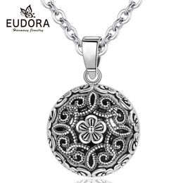 Eudora Harmony Necklace Pregnancy bola ball pendant with Flower of life Luxury Vintage Jewelry for pregnant woman