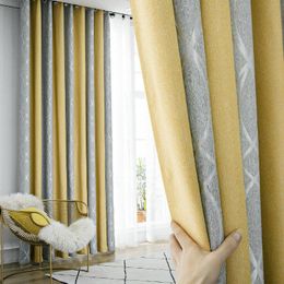 Curtain & Drapes 310cm Height Yellow Stripped Window For Living Room Blue Decoration Bedroom Luxury Cutains