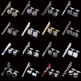 High quality cuff and neck pin for men's gift Classic pattern bars cufflink tie clip set Men Jewellery