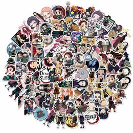 100 Pack Car Sticker Anime Demon Slayer Theme Figure Decal For Laptop Skateboard Pad Bicycle Motorcycle PS4 Phone Luggage Guitar Fridge Cartoon Stickers