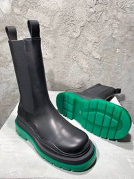 leather Botteg New beautiful womens and mens real black boots Shoes ~ great womens and mens designer Green Sole boots Eu size 36-44
