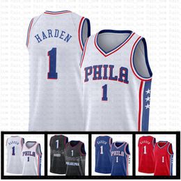 James 1 Harden Joel 21 Embiid Maglie da basket Throwback Vintage Jersey Allen 3 Iverson Julius 6 Erving Philadelphia''76ers''adult 123