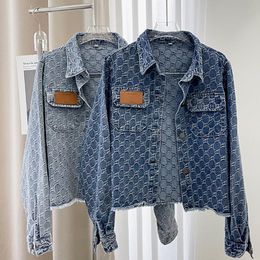 Womens Jackets Spring Autumn Ins Embroidery Rhinestone Denim Coat Slimming Jeans Jacket Women Sleeves Fashion Top