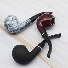 Retro Marble Wood Smoking Pipe Tube Classical Tobacco Cigarettes Cigar Smoking Pipes