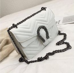 Factory outlet brand women bag elegant atmosphere wave pattern Chains bags fashion Lingge leather Handbags classic Lingges chain D303N